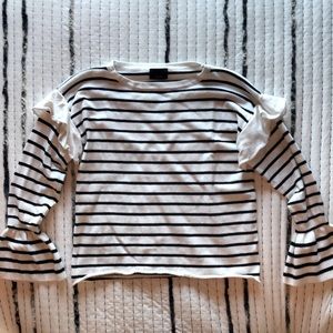 Black and White Striped Sweatshirt